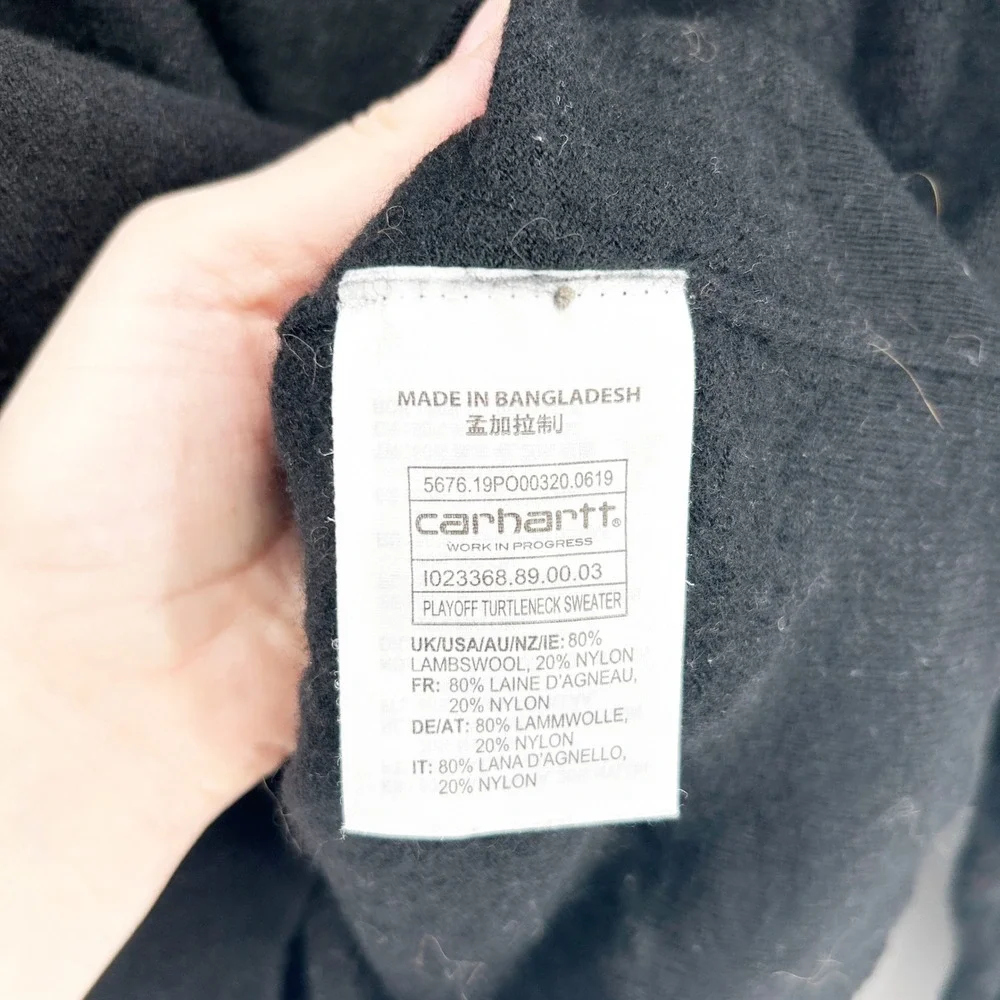 Carhartt‎ WIP Mens Work In Progress Playoff Lambswool Blend Turtleneck Sweater M